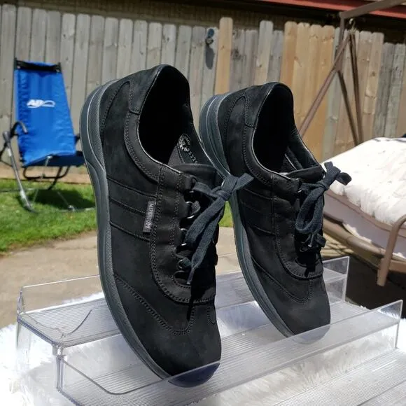 ***MEPHISTO** RUNOFF LASER LEATHER NUBUCK BLACK SIZE 9 MADE IN BOSNIA