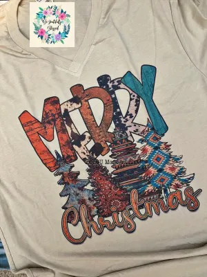 Merry Christmas Western Trees