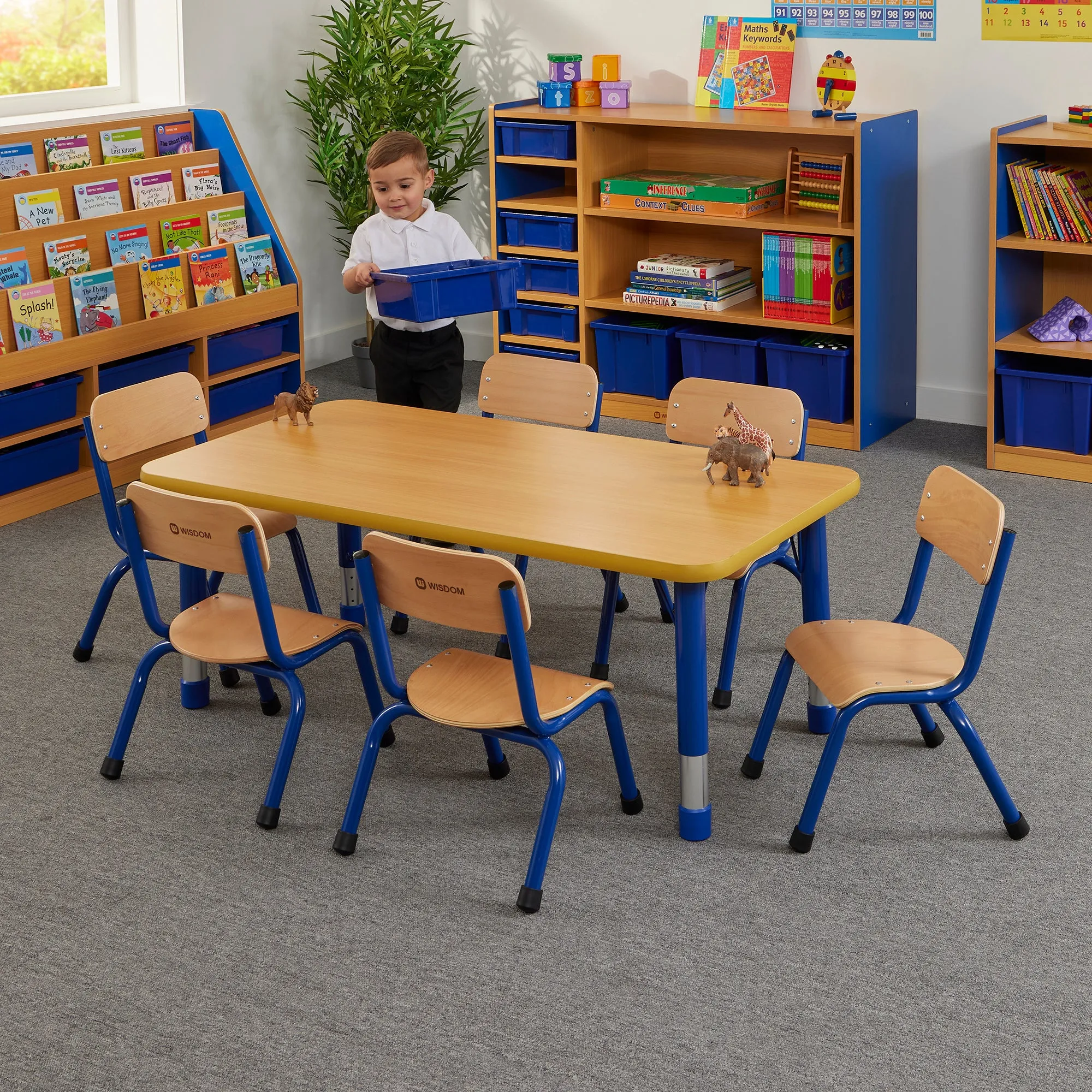 Milan Rectangular Table (6 Seater) - Blue
