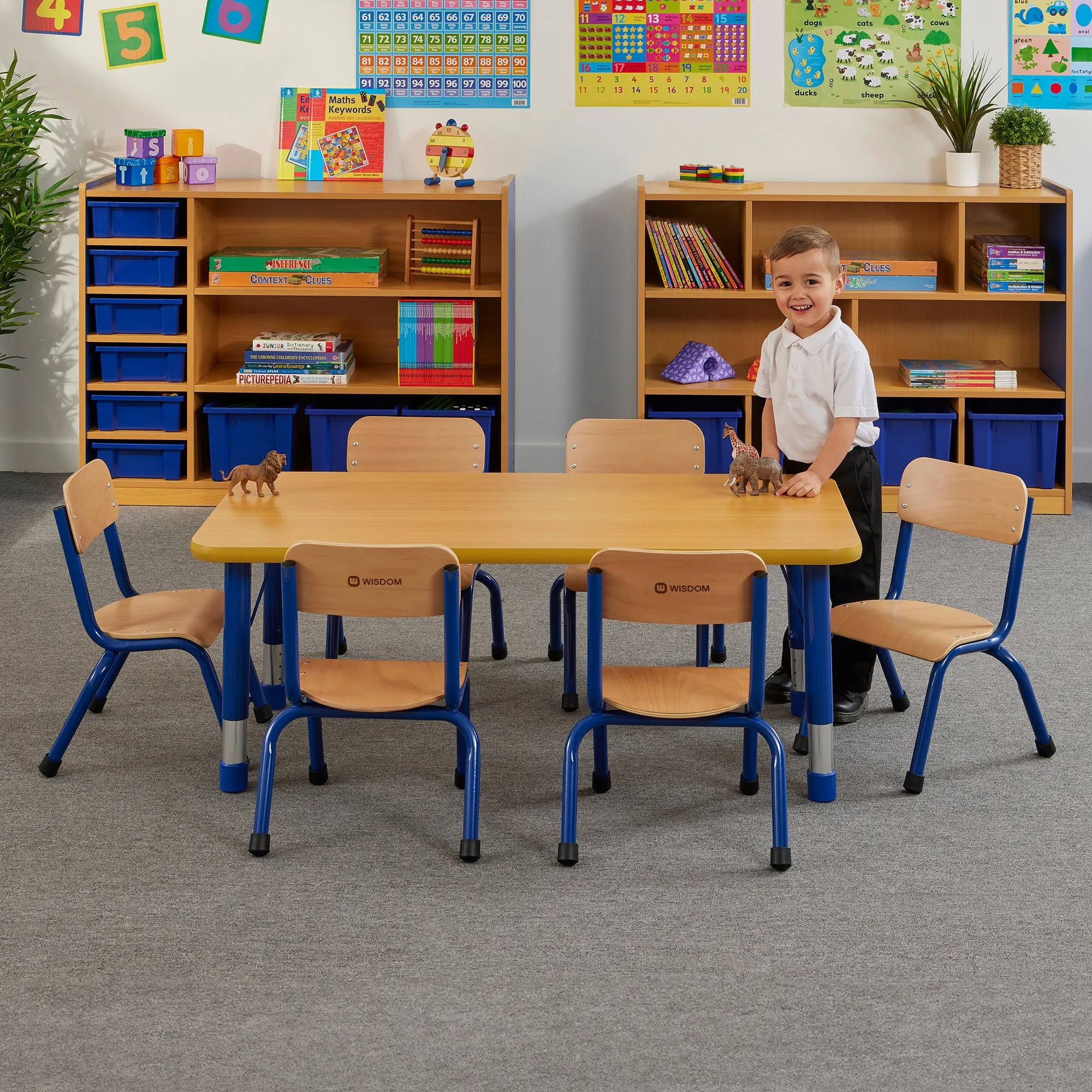 Milan Rectangular Table (6 Seater) - Blue