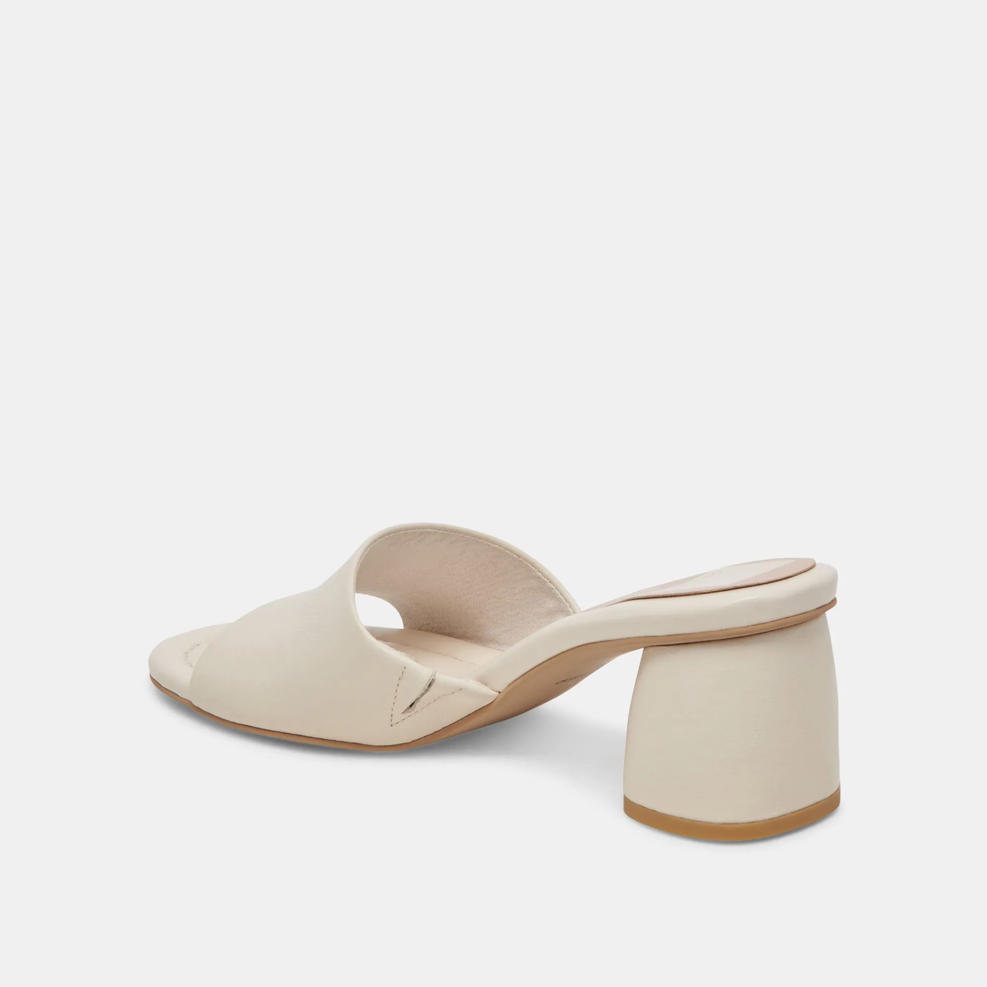 MINNY DRESS WIDE HEELS IVORY LEATHER