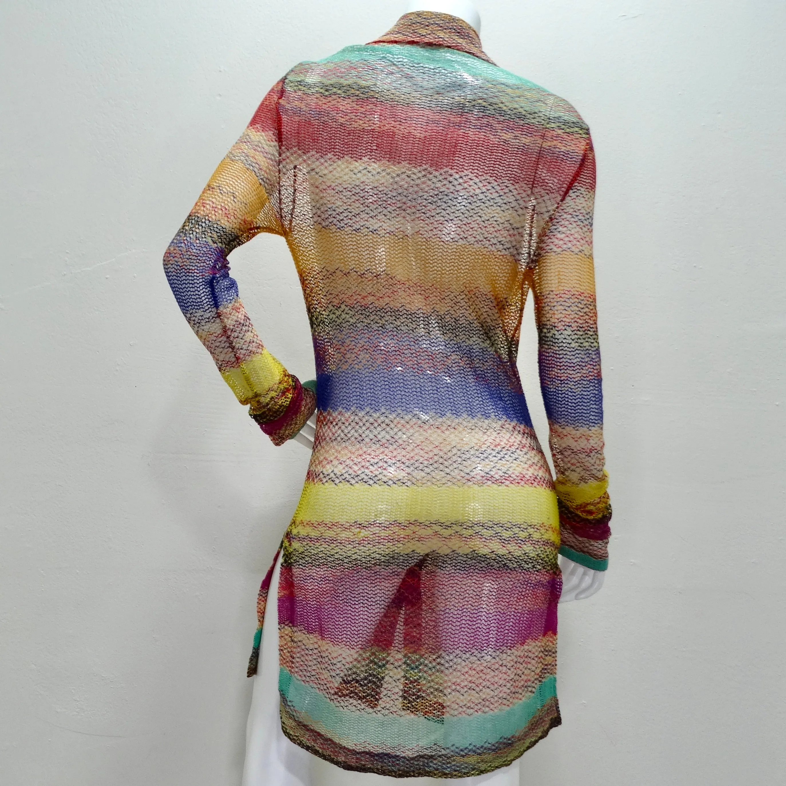 Missoni 1980s Multicolor Knit Button-Up Cardigan
