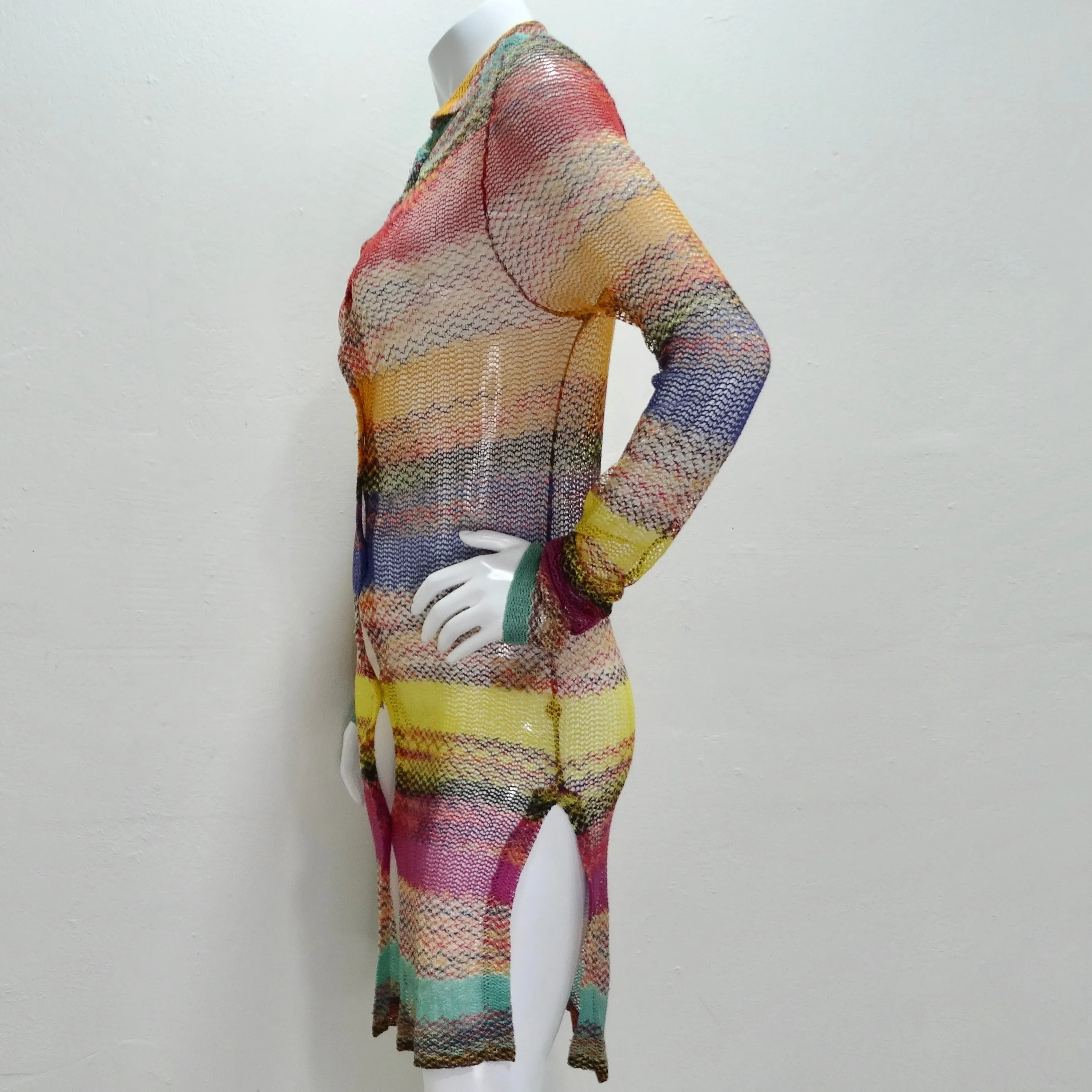 Missoni 1980s Multicolor Knit Button-Up Cardigan