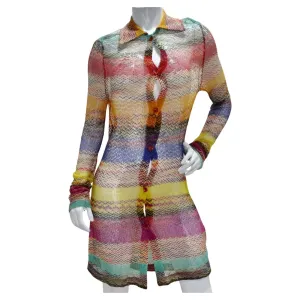 Missoni 1980s Multicolor Knit Button-Up Cardigan