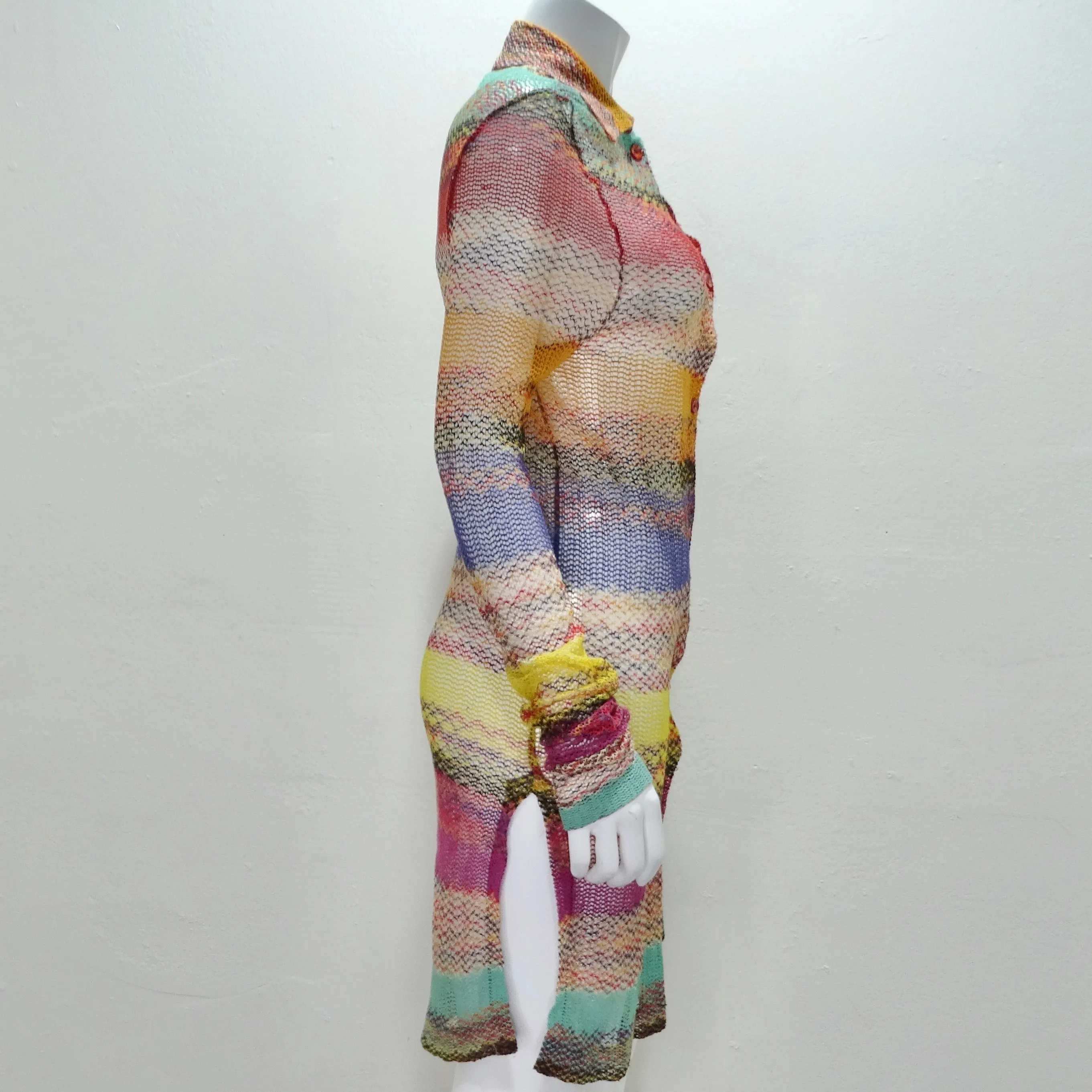 Missoni 1980s Multicolor Knit Button-Up Cardigan