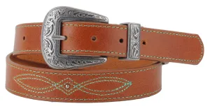 Modern Western Boho Turquoise Stitched Belt