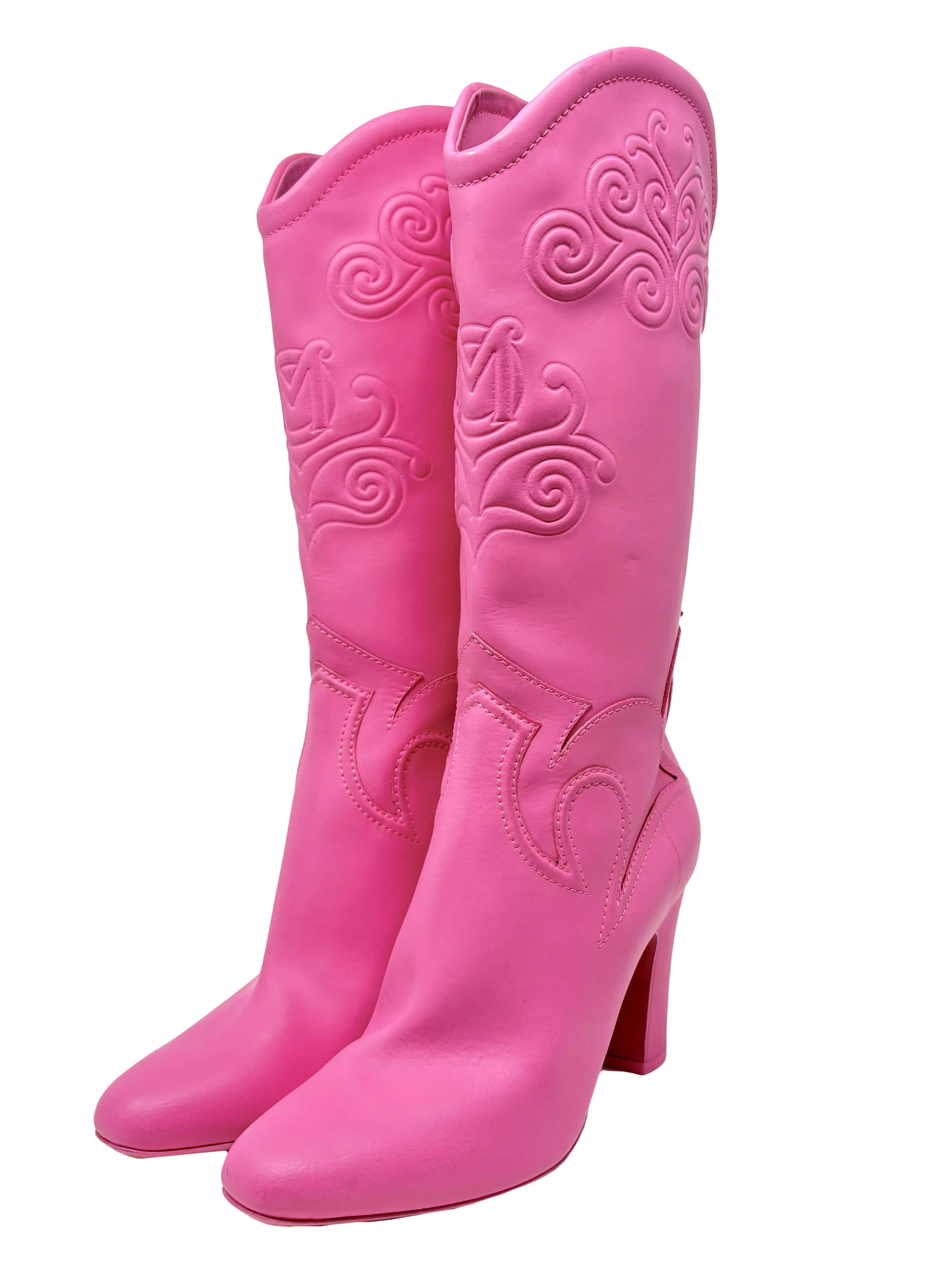 Moschino Couture! Pink Western Barbie Boots, SS15, 36 EU / 6 US