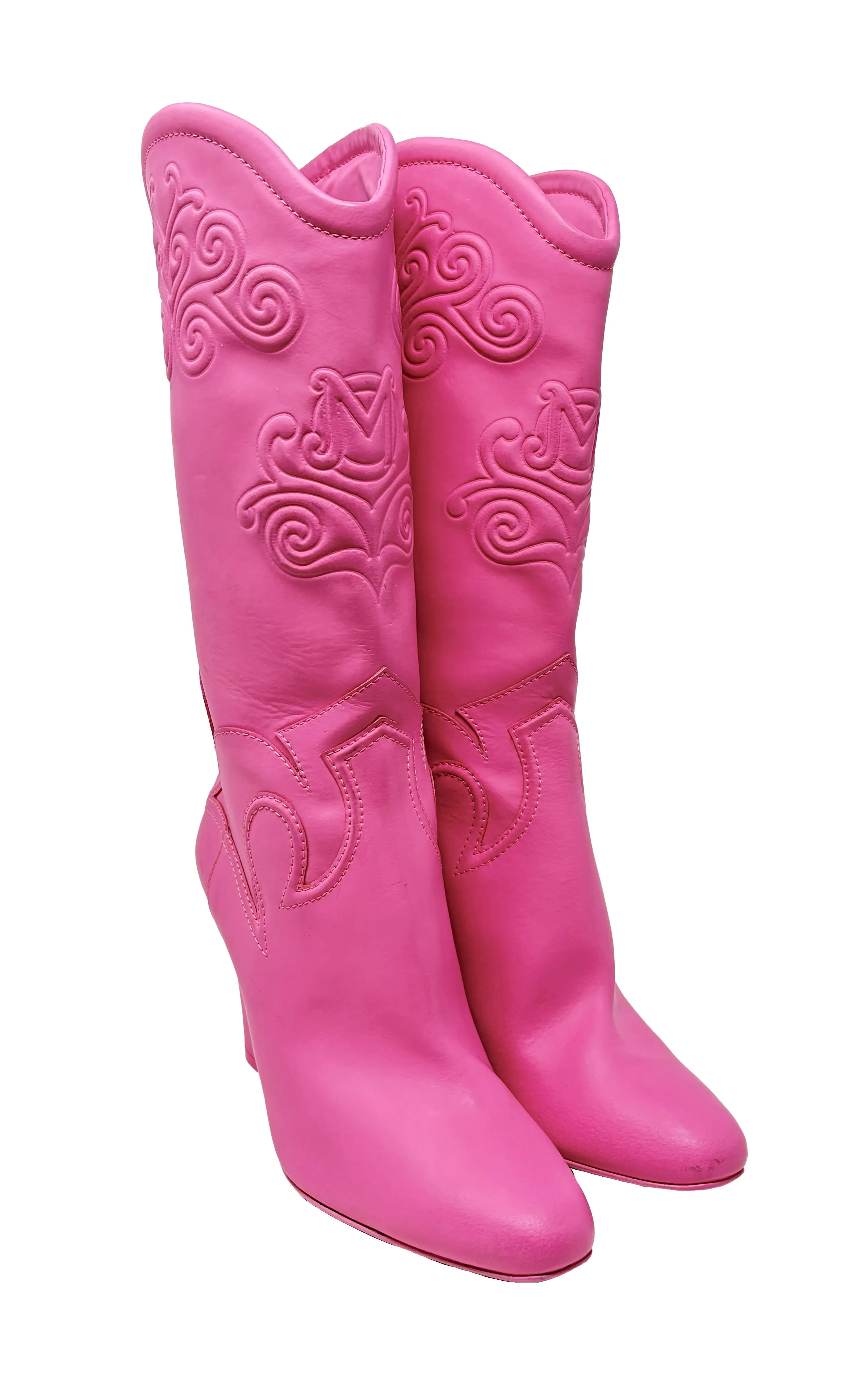 Moschino Couture! Pink Western Barbie Boots, SS15, 36 EU / 6 US