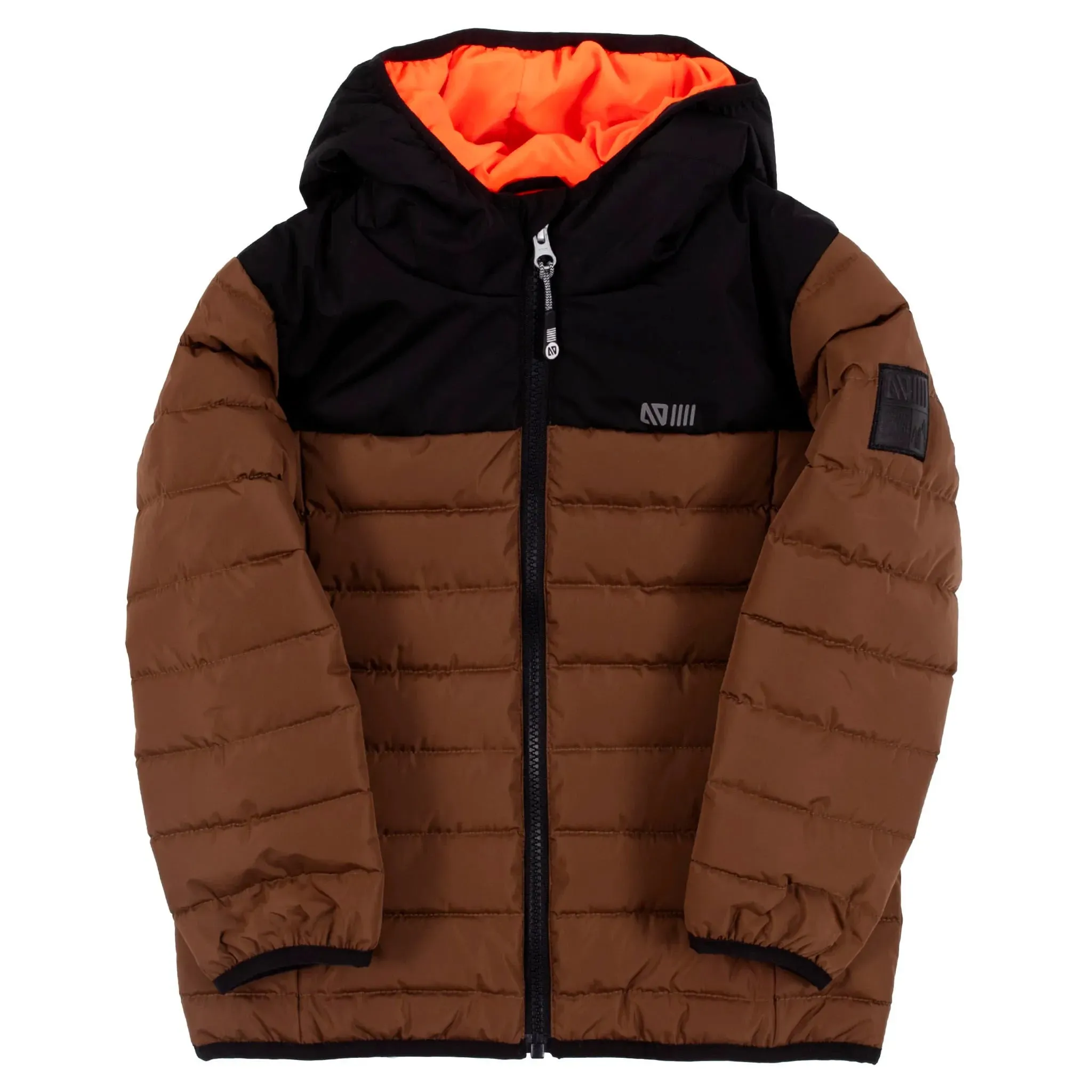 Nano Hooded Jacket in Brown/Black : Size 2 to 14