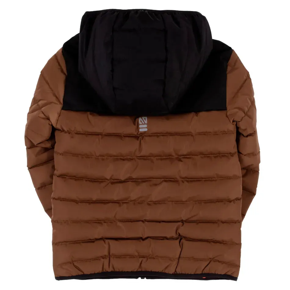 Nano Hooded Jacket in Brown/Black : Size 2 to 14