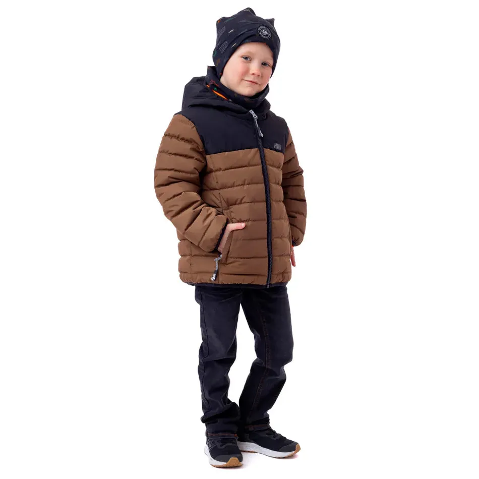 Nano Hooded Jacket in Brown/Black : Size 2 to 14