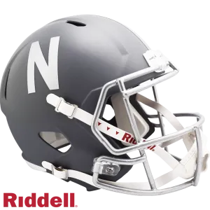 Nebraska Cornhuskers Helmet Riddell Replica Full Size Speed Style Slate Alternate
