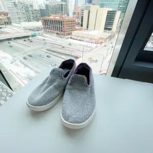New All birds Smallbirds Kids Wool Loungers Slip-on Sneakers in Gray Size 3