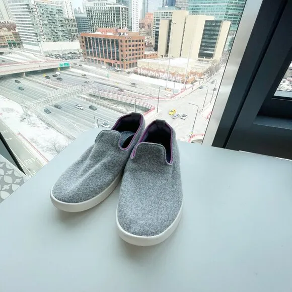New All birds Smallbirds Kids Wool Loungers Slip-on Sneakers in Gray Size 3
