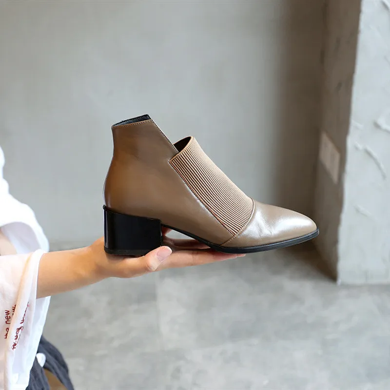 New Fashion Women Ankle boots Genuine Leather Autumn Winter Chelsea Boots Woman Sexy Ladies Work Boots Casual shoes