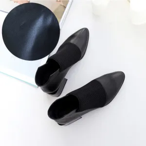 New Fashion Women Ankle boots Genuine Leather Autumn Winter Chelsea Boots Woman Sexy Ladies Work Boots Casual shoes