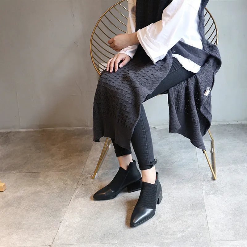 New Fashion Women Ankle boots Genuine Leather Autumn Winter Chelsea Boots Woman Sexy Ladies Work Boots Casual shoes
