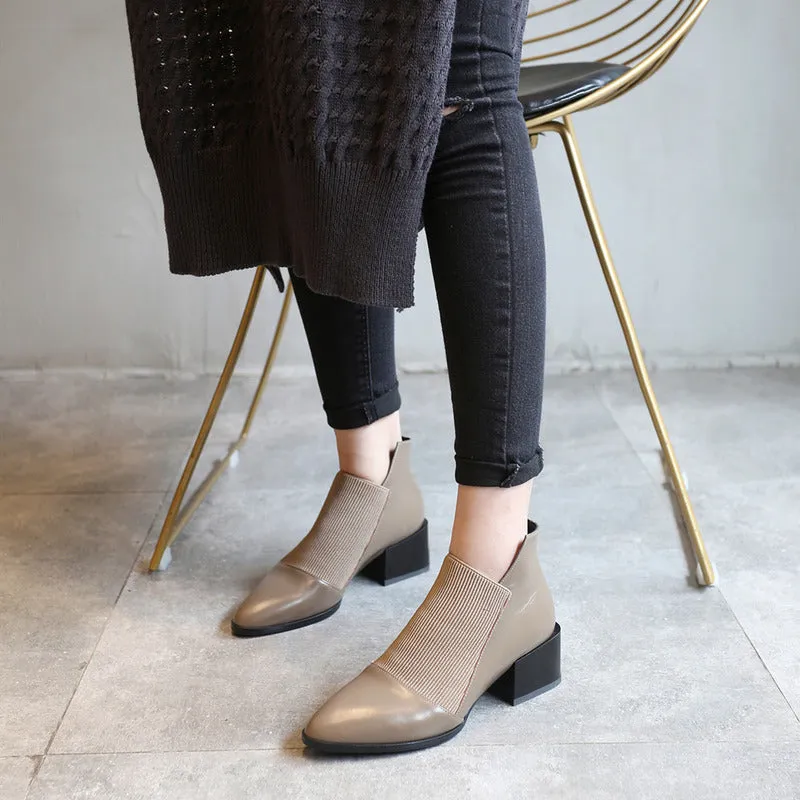 New Fashion Women Ankle boots Genuine Leather Autumn Winter Chelsea Boots Woman Sexy Ladies Work Boots Casual shoes