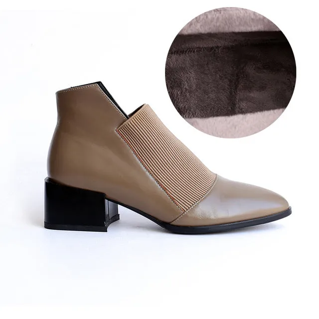 New Fashion Women Ankle boots Genuine Leather Autumn Winter Chelsea Boots Woman Sexy Ladies Work Boots Casual shoes