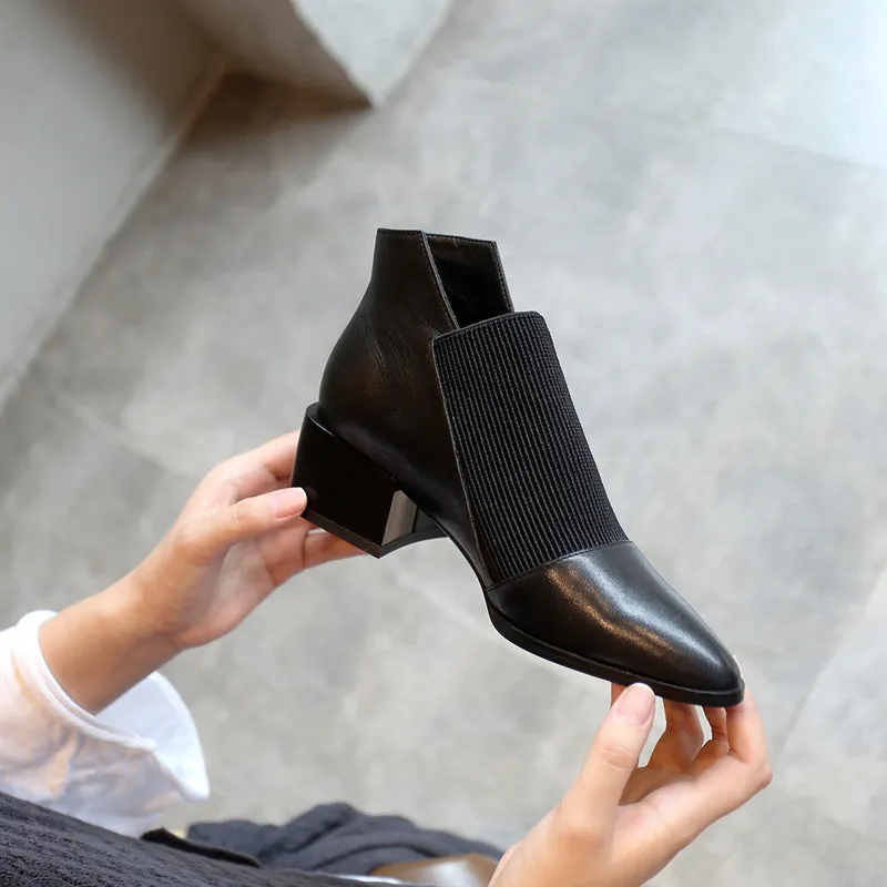 New Fashion Women Ankle boots Genuine Leather Autumn Winter Chelsea Boots Woman Sexy Ladies Work Boots Casual shoes