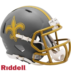 New Orleans Saints Helmet Riddell Replica Mini Speed Style Slate Alternate