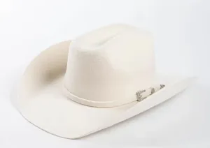New Retails for $80 Unisex High Quality Designer Fashion 100% Wool Cowboy Solid Color Felt Western Hat, Bone
