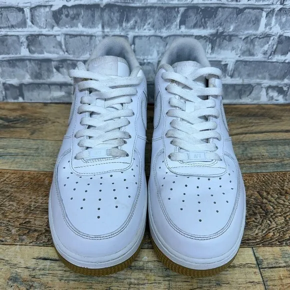 Nike Air Force‎ 1 '07 Low White Gum Sneakers DJ2739-100 Mens Size 11