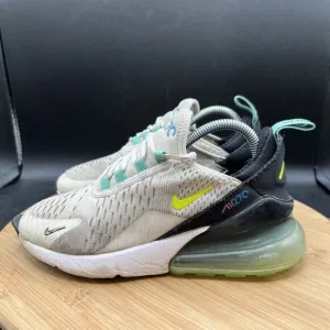 Nike Air Max 270 Youth Size 3.5Y Shoes White Green Blue Sneakers DX3347-100
