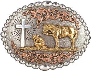Nocona Oval Cowboy Prayer Belt Buckle