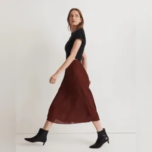 NWOT Madewell Plissé Midi Slip Skirt -  XS
