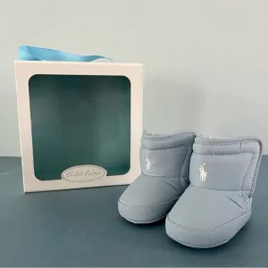 NWT Ralph Lauren Hamilten II EZ Light Blue Baby Pre-Walker Boots