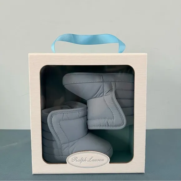 NWT Ralph Lauren Hamilten II EZ Light Blue Baby Pre-Walker Boots