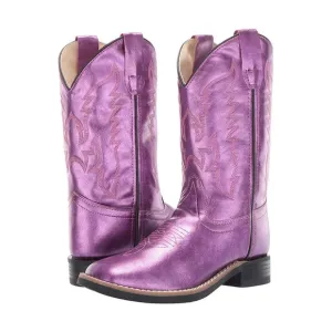 Old West Gina Shiny Purple Cowboy Boot