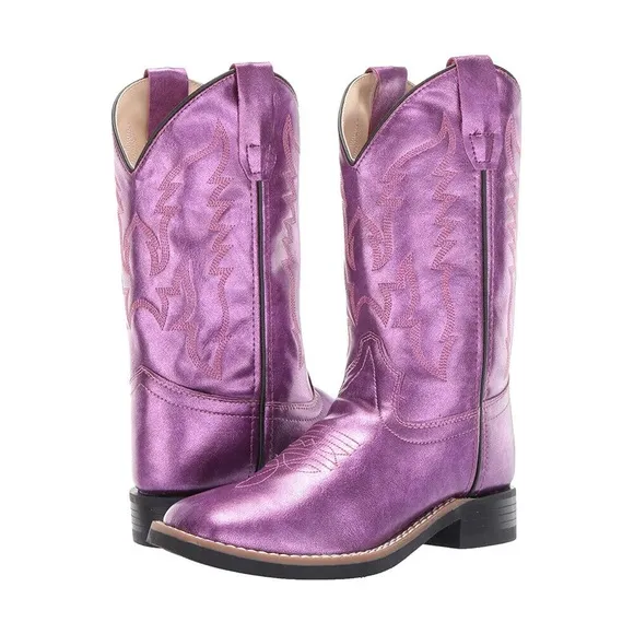 Old West Gina Shiny Purple Cowboy Boot
