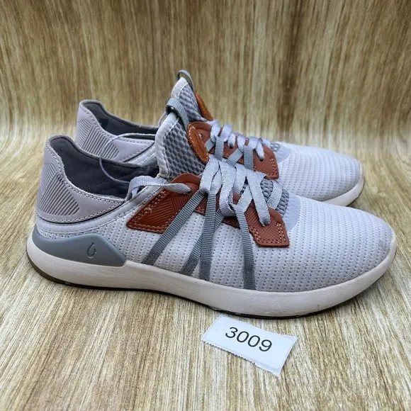 OluKai Mio Li Men's Size 7 EU 40 Slip Grey Casual Mesh Shoes Low Top Sneakers