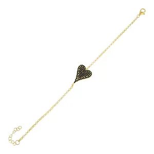 Onyx Pavé Heart Bracelet