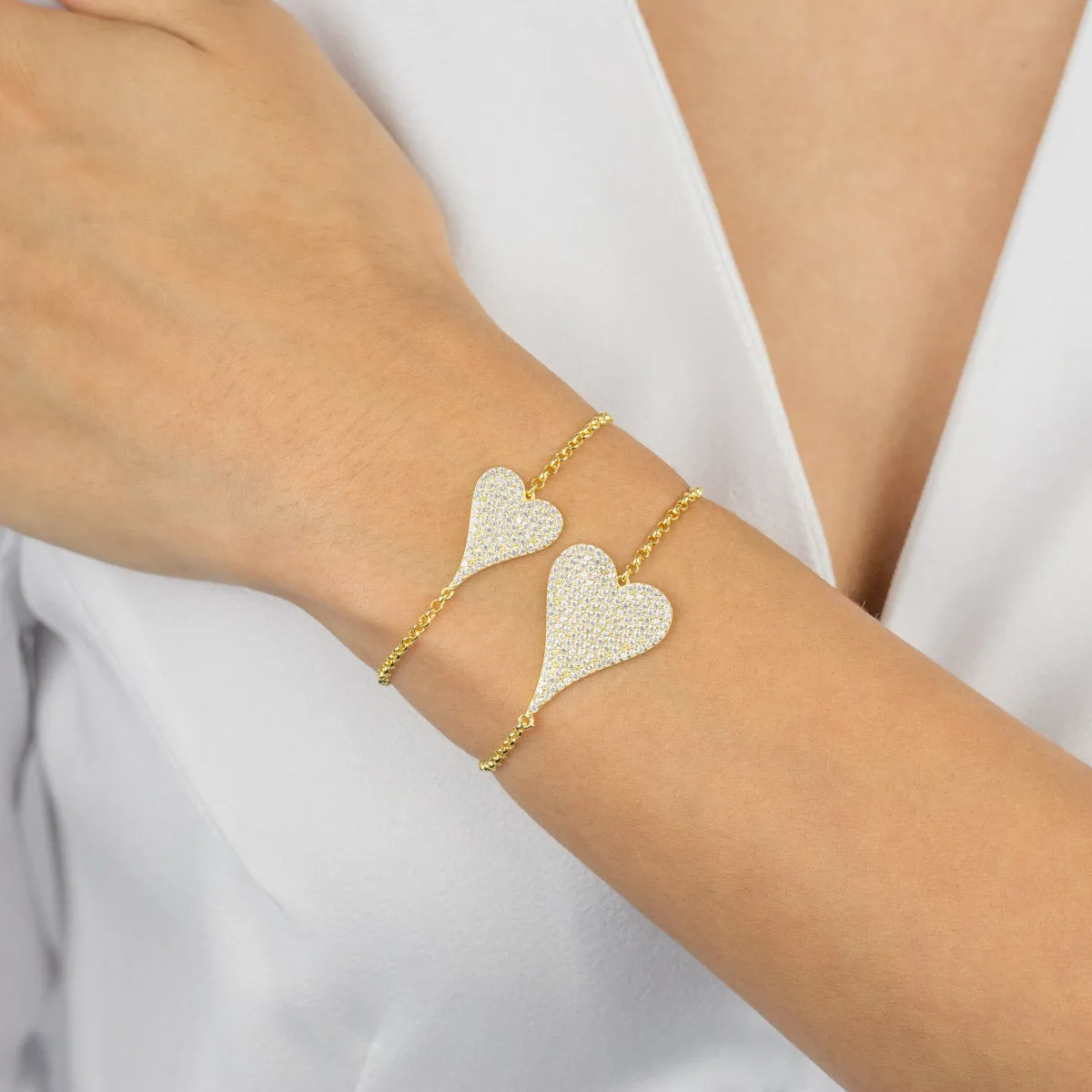 Onyx Pavé Heart Bracelet