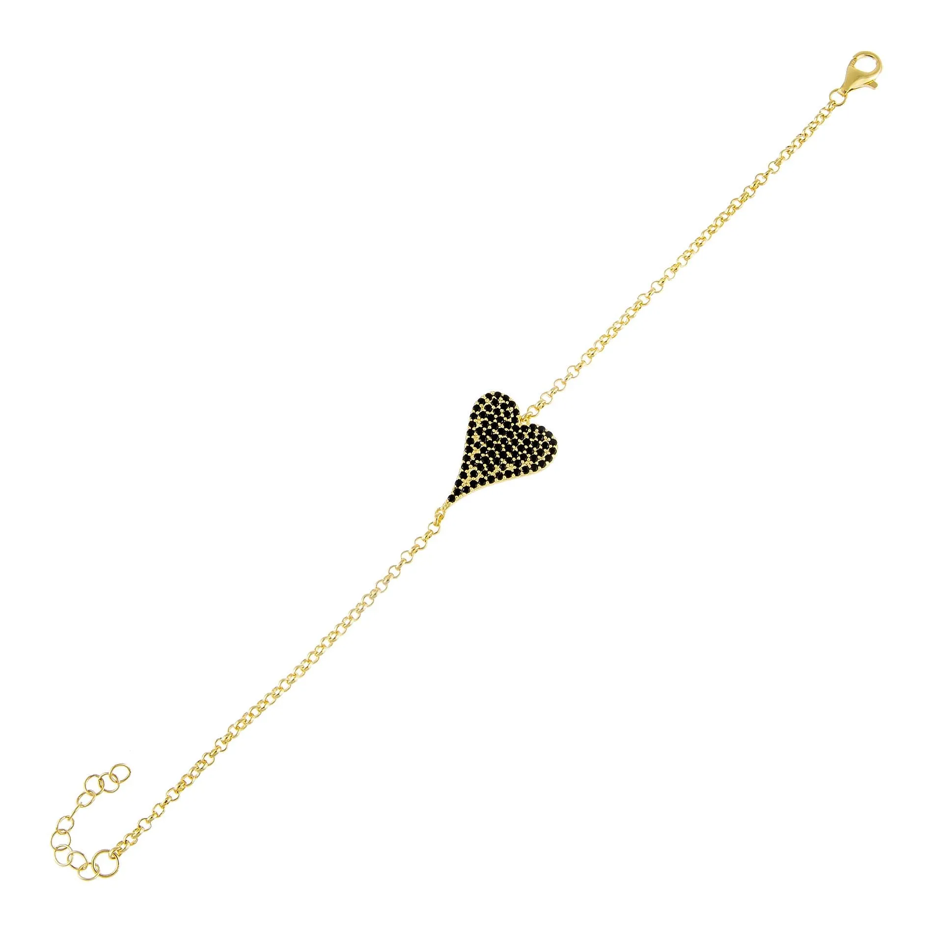 Onyx Pavé Heart Bracelet