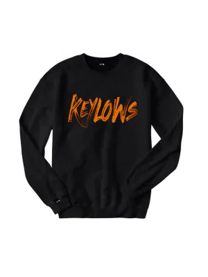 Orange Keylows painted on Black Sweatshirt