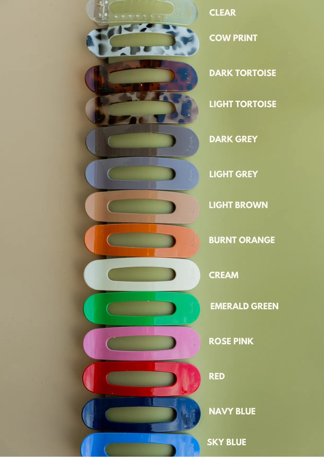 OVERSIZED LAY DOWN CLAWS ( 26 COLORS )