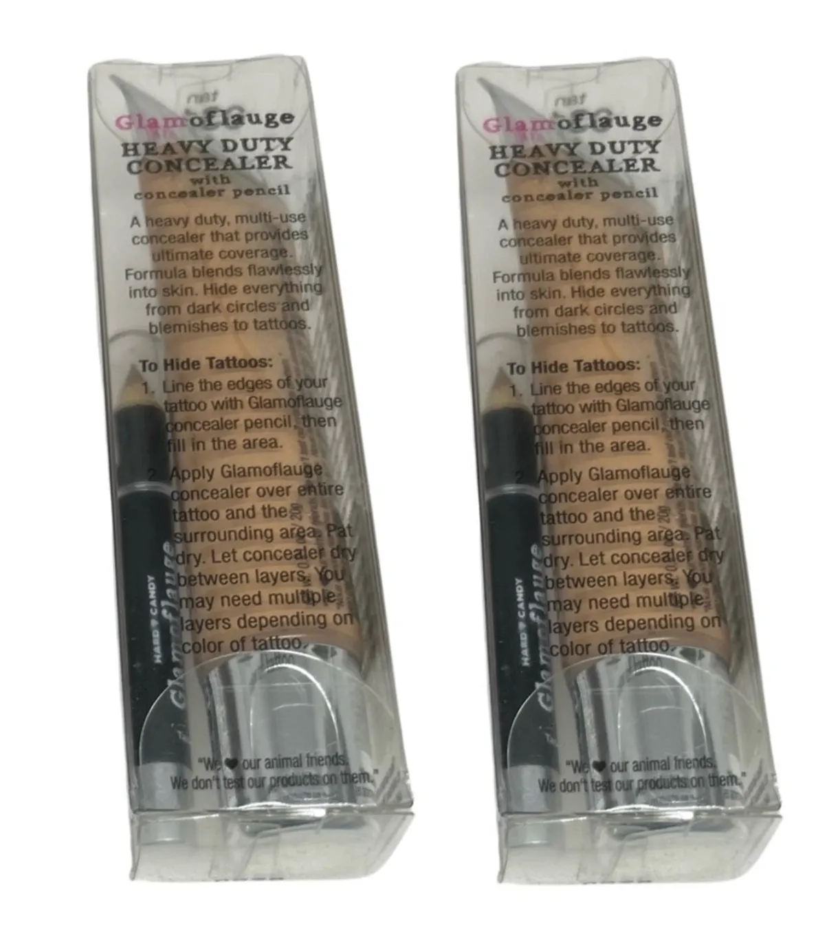 Pack of 2 Hard Candy Glamoflauge Heavy Duty Concealer with Concealer Pencil, Tan 0314