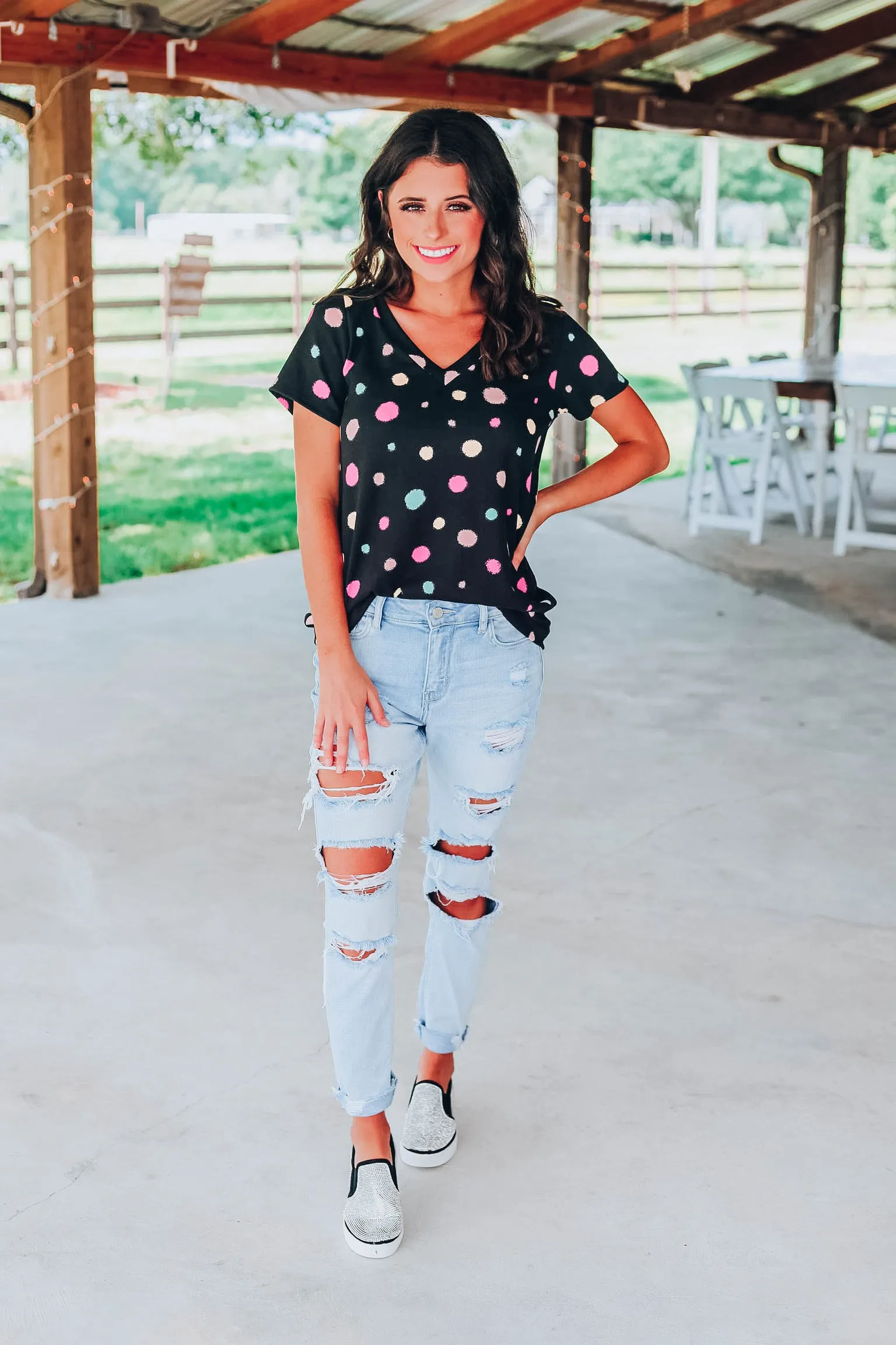 Party In Polka Dots Top
