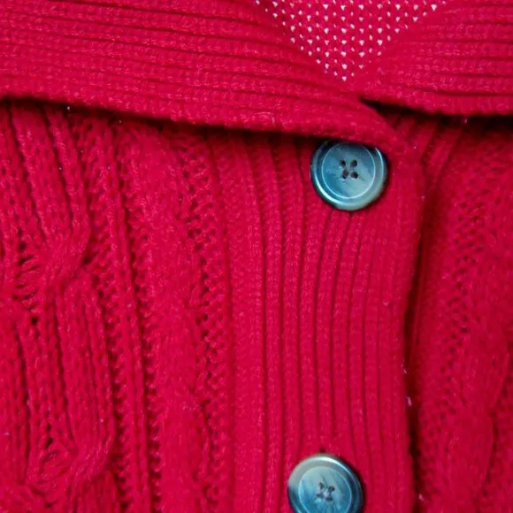 Perfect Vintage 90s Essential Red Knit Cardigan Sweater by St.John’s Bay Size-M
