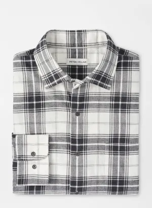 Peter Millar Mens Whitecliff Cotton Sport Shirt - WINTER IVORY