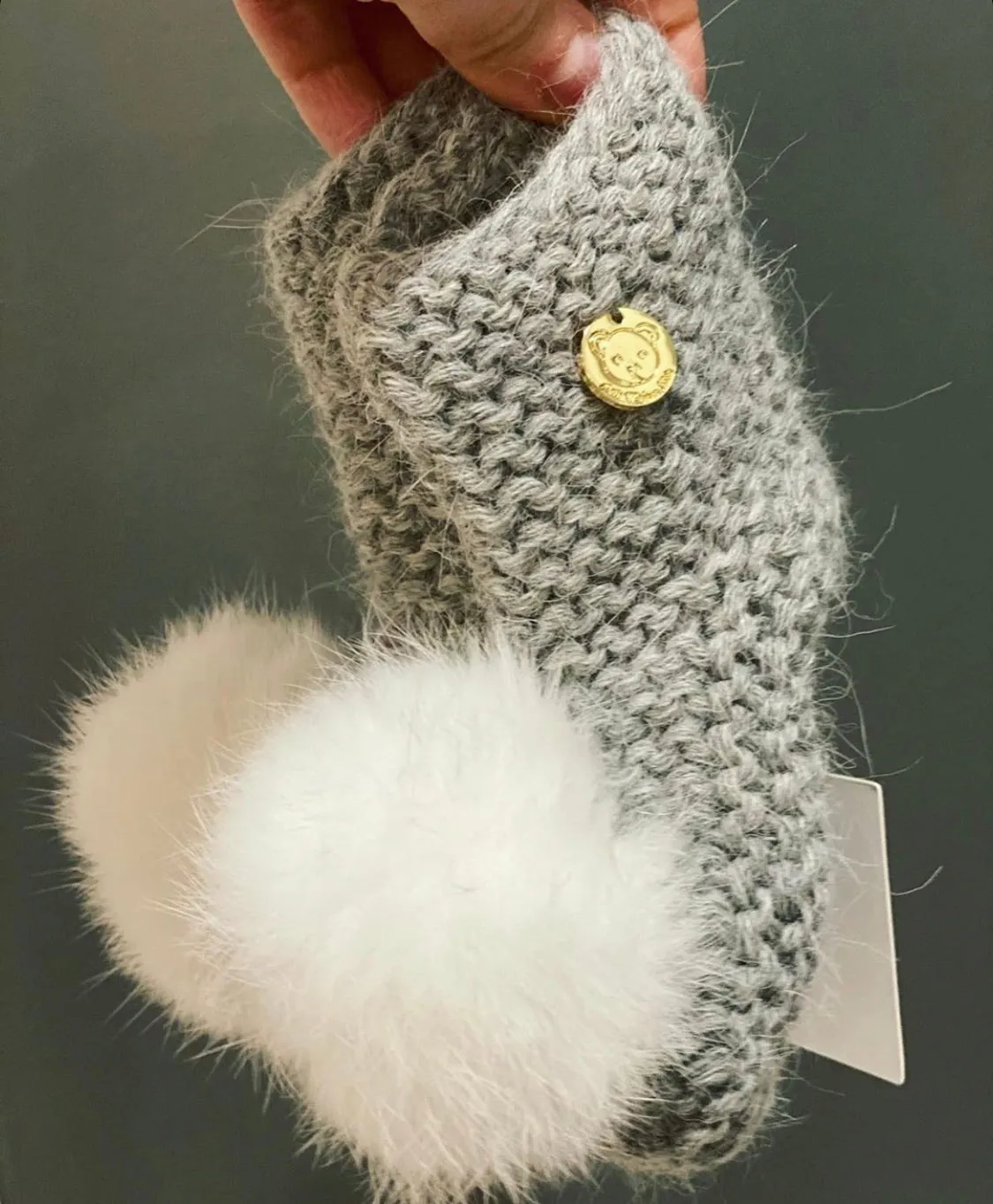 Petite Maison Kids Angora Pom Pom Booties