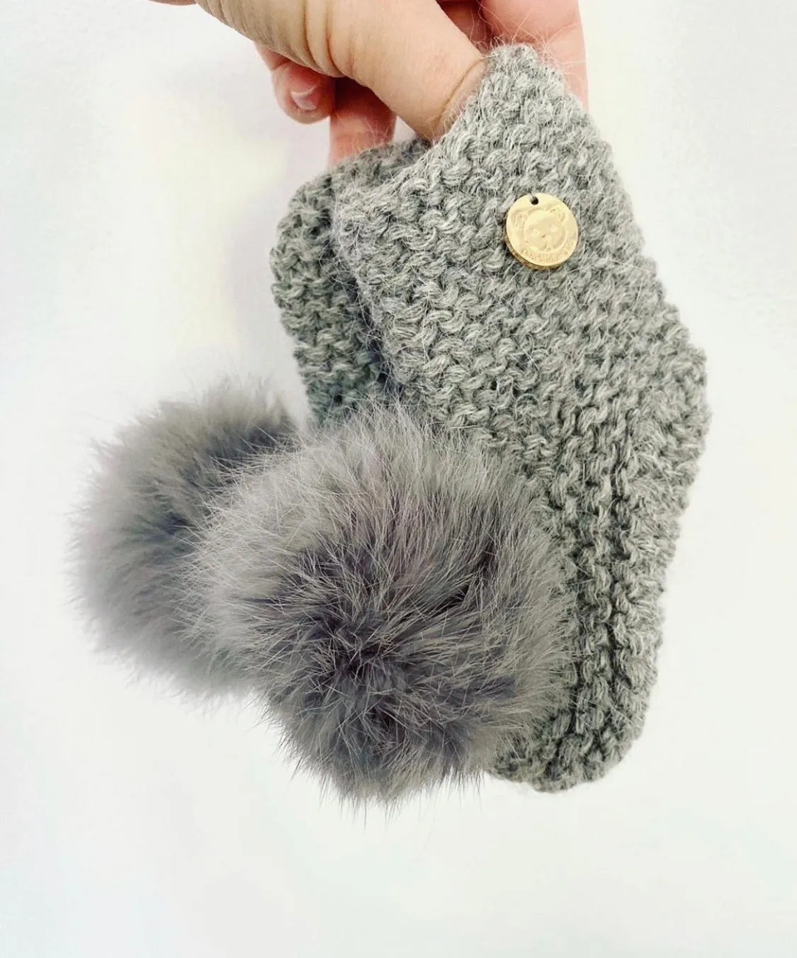Petite Maison Kids Angora Pom Pom Booties
