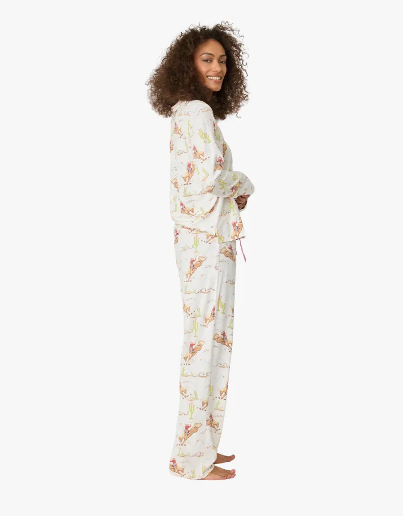 P.J Salvage Playful Prints Western PJ Top in Natural