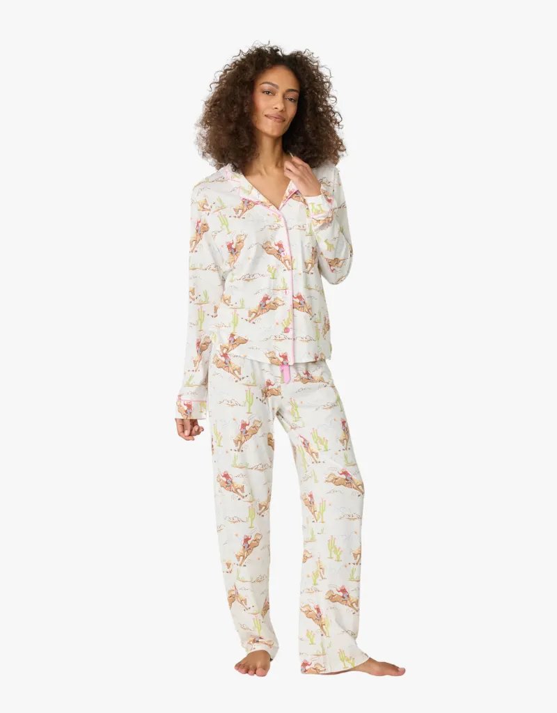 P.J Salvage Playful Prints Western PJ Top in Natural