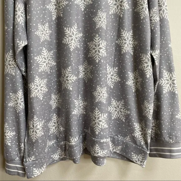PJ Salvage Smoke Snowflake Peachy Jersey Pajamas Size 1X