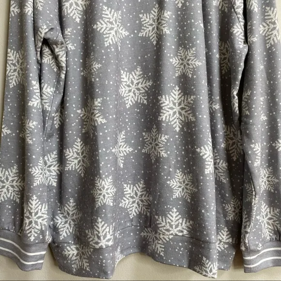 PJ Salvage Smoke Snowflake Peachy Jersey Pajamas Size 1X